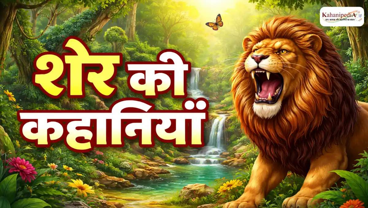 शेर की कहानी in Hindi – बच्चों के लिए मजेदार और सीख देने वाली कहानियाँ