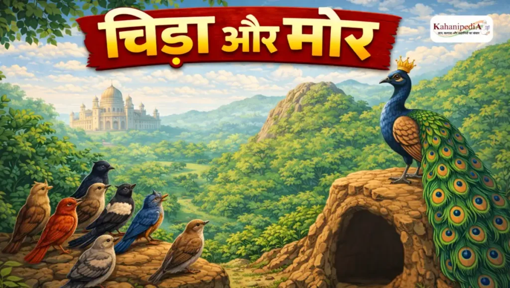 चिड़ा और मोर